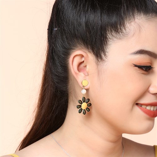 Bông Tai Hợp Kim Nữ AvaJi Ngọc Trai AVJ.E000081.00 Màu Vàng