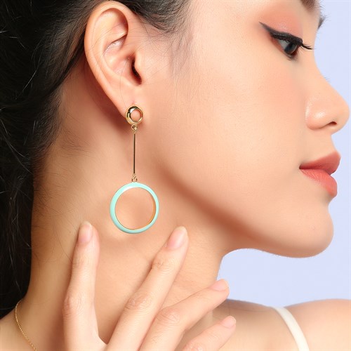 Bông Tai Hợp Kim Nữ AvaJi Đính Đá AVJ.E000082.00 Màu Vàng