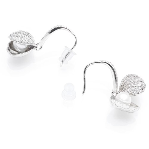 Bông Tai Hợp Kim Nữ AvaJi Đính Đá AVJ.E000083.00 Màu Bạc