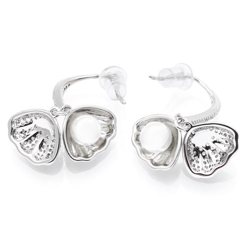 Bông Tai Hợp Kim Nữ AvaJi Đính Đá AVJ.E000083.00 Màu Bạc