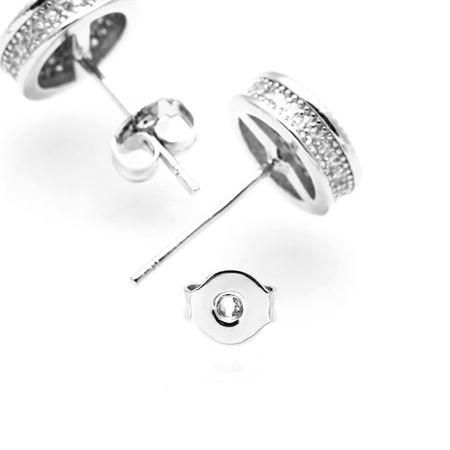 Bông Tai Hợp Kim Nữ AvaJi Đính Đá AVJ.E000087.00 Màu Bạc