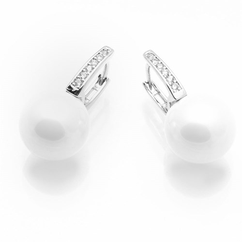 Bông Tai Hợp Kim Nữ AvaJi Ngọc Trai AVJ.E000088.00 Màu Bạc