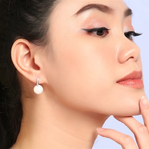 Bông Tai Hợp Kim Nữ AvaJi Ngọc Trai AVJ.E000088.00 Màu Bạc