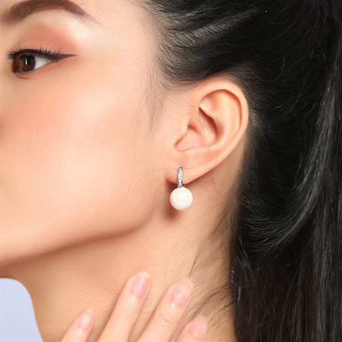 Bông Tai Hợp Kim Nữ AvaJi Ngọc Trai AVJ.E000088.00 Màu Bạc