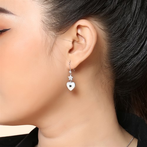 Bông Tai Hợp Kim Nữ AvaJi Đính Đá AVJ.E000089.00 Màu Bạc