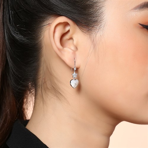 Bông Tai Hợp Kim Nữ AvaJi Đính Đá AVJ.E000089.00 Màu Bạc