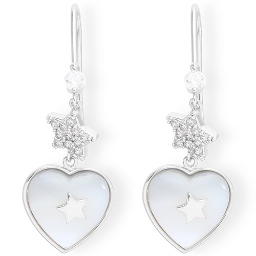 Bông Tai Hợp Kim Nữ AvaJi Đính Đá AVJ.E000089.00 Màu Bạc