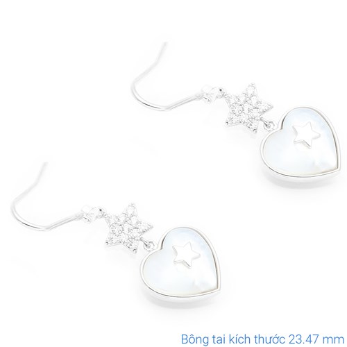 Bông Tai Hợp Kim Nữ AvaJi Đính Đá AVJ.E000089.00 Màu Bạc