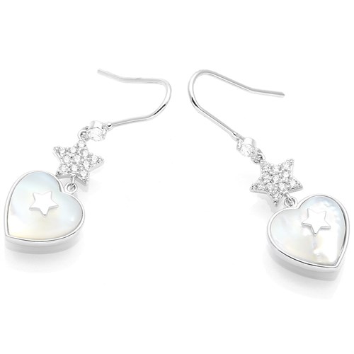 Bông Tai Hợp Kim Nữ AvaJi Đính Đá AVJ.E000089.00 Màu Bạc