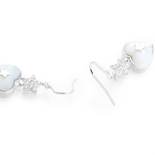 Bông Tai Hợp Kim Nữ AvaJi Đính Đá AVJ.E000089.00 Màu Bạc