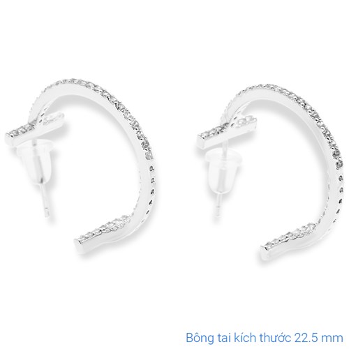 Bông Tai Hợp Kim Nữ AvaJi Đính Đá AVJ.E000091.00 Màu Bạc