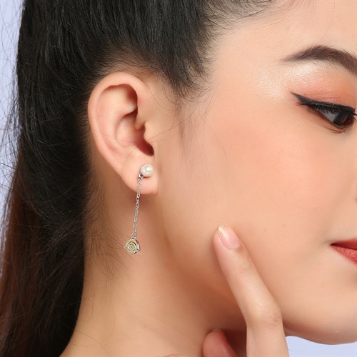 Bông Tai Hợp Kim Nữ AvaJi Đính Đá AVJ.E000094.00 Màu Bạc