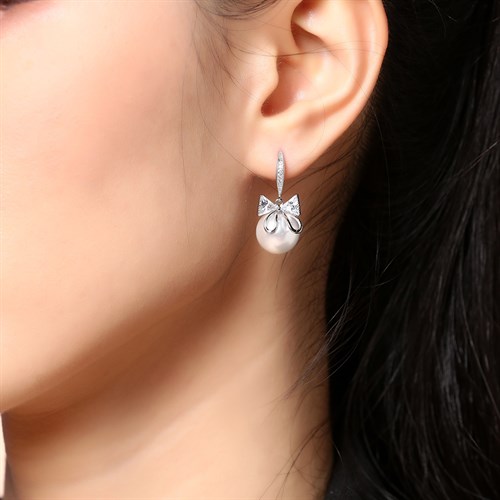 Bông Tai Hợp Kim Nữ AvaJi Ngọc Trai AVJ.E000001.00 Màu Vàng