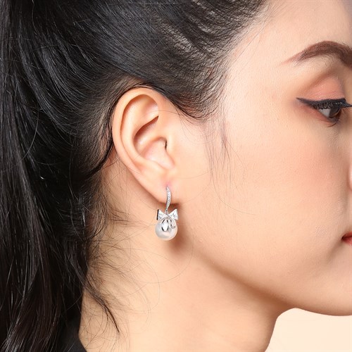 Bông Tai Hợp Kim Nữ AvaJi Ngọc Trai AVJ.E000001.00 Màu Vàng