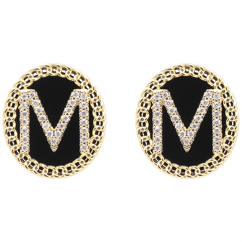 Bông Tai Hợp Kim Nữ AvaJi Đính Đá AVJ.E000003.00 Màu Vàng