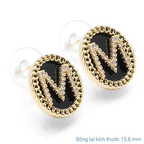 Bông Tai Hợp Kim Nữ AvaJi Đính Đá AVJ.E000003.00 Màu Vàng