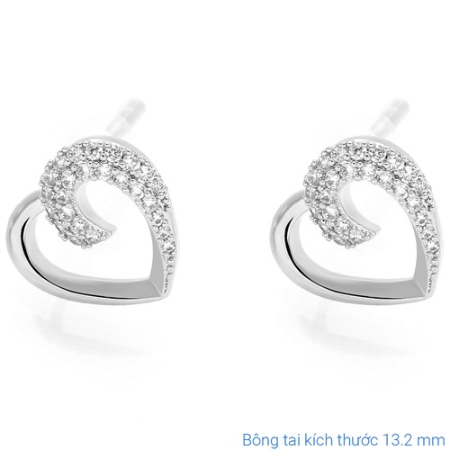 Bông Tai Hợp Kim Nữ AvaJi Đính Đá AVJ.E000005.00 Màu Bạc