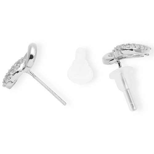 Bông Tai Hợp Kim Nữ AvaJi Đính Đá AVJ.E000005.00 Màu Bạc