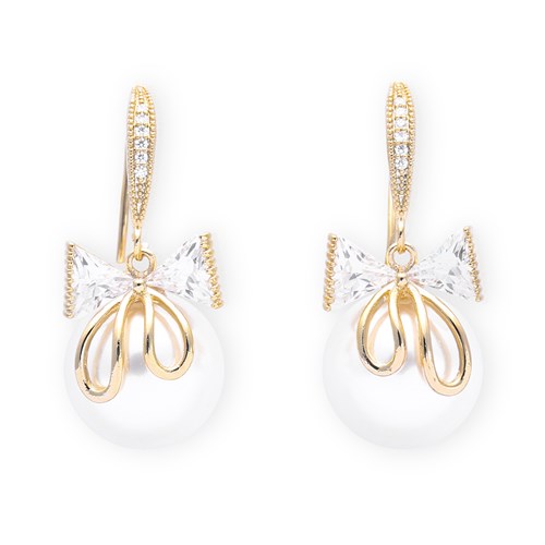 Bông Tai Hợp Kim Nữ AvaJi Đính Đá AVJ.E000006.00 Màu Vàng