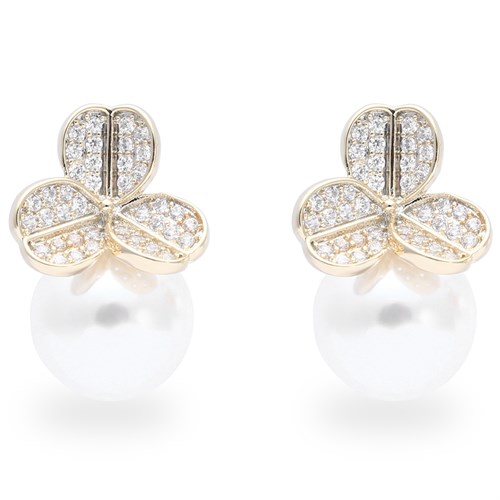 Bông Tai Hợp Kim Nữ AvaJi Ngọc Trai AVJ.E000010.00 Màu Vàng