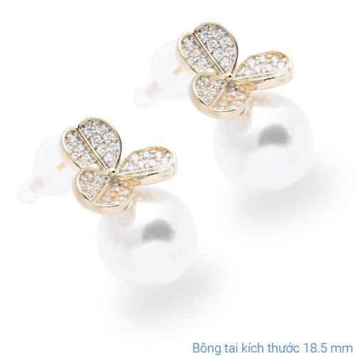 Bông Tai Hợp Kim Nữ AvaJi Ngọc Trai AVJ.E000010.00 Màu Vàng