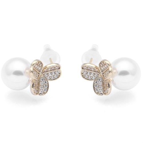 Bông Tai Hợp Kim Nữ AvaJi Ngọc Trai AVJ.E000010.00 Màu Vàng