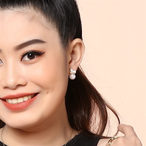 Bông Tai Hợp Kim Nữ AvaJi Ngọc Trai AVJ.E000010.00 Màu Vàng