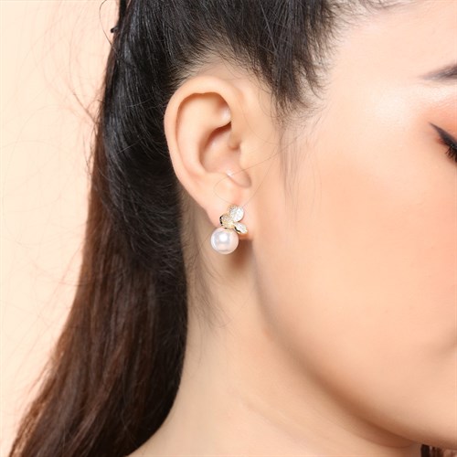Bông Tai Hợp Kim Nữ AvaJi Ngọc Trai AVJ.E000010.00 Màu Vàng