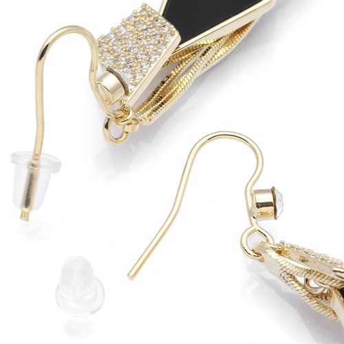 Bông Tai Hợp Kim Nữ AvaJi Đính Đá AVJ.E000012.00 Màu Vàng