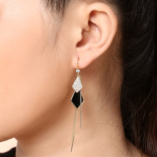 Bông Tai Hợp Kim Nữ AvaJi Đính Đá AVJ.E000012.00 Màu Vàng