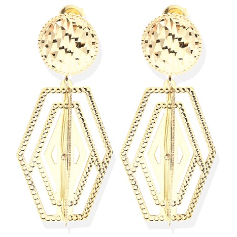 Bông Tai Bạc Nữ Đính Đá Mạ Vàng 18K AvaJi AVJ.E000100.00 Màu Vàng