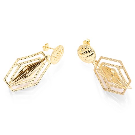 Bông Tai Bạc Nữ Đính Đá Mạ Vàng 18K AvaJi AVJ.E000100.00 Màu Vàng