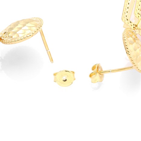 Bông Tai Bạc Nữ Đính Đá Mạ Vàng 18K AvaJi AVJ.E000100.00 Màu Vàng