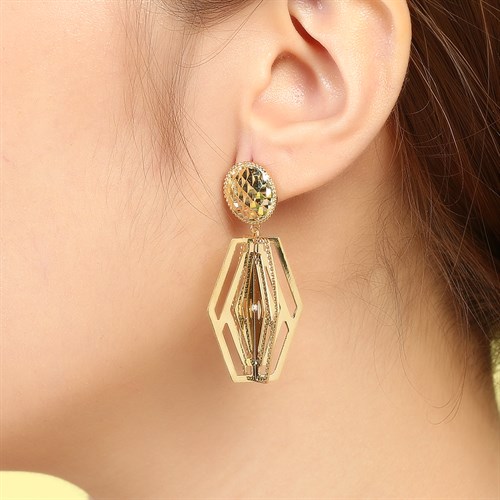 Bông Tai Bạc Nữ Đính Đá Mạ Vàng 18K AvaJi AVJ.E000100.00 Màu Vàng