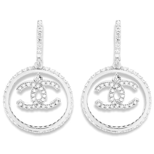 Bông Tai Bạc Nữ Đính Đá Mạ Vàng Trắng AvaJi AVJ.E000105.00 Màu Bạc