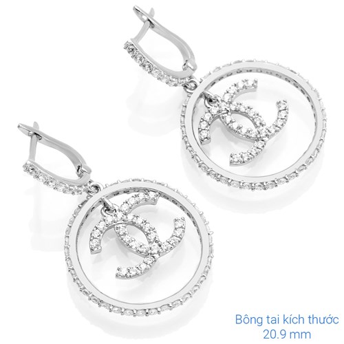 Bông Tai Bạc Nữ Đính Đá Mạ Vàng Trắng AvaJi AVJ.E000105.00 Màu Bạc