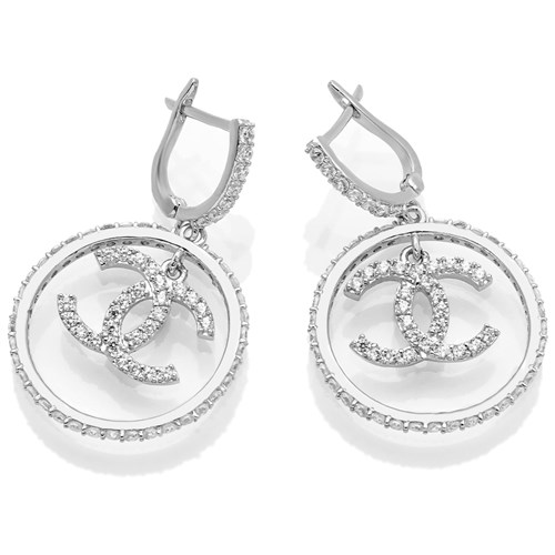 Bông Tai Bạc Nữ Đính Đá Mạ Vàng Trắng AvaJi AVJ.E000105.00 Màu Bạc