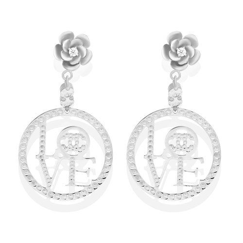 Bông Tai Bạc Nữ Đính Đá Mạ Vàng Trắng AvaJi AVJ.E000107.00 Màu Bạc