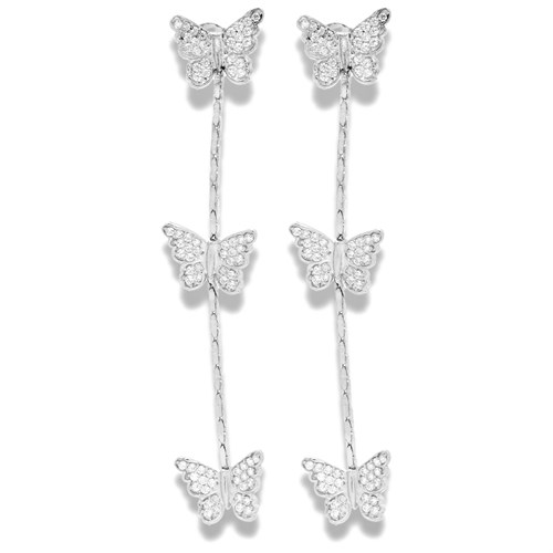 Bông Tai Bạc Nữ Đính Đá Mạ Vàng Trắng AvaJi AVJ.E000111.00 Màu Bạc