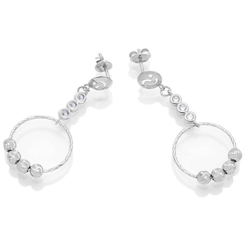 Bông Tai Bạc Nữ Đính Đá Mạ Vàng Trắng AvaJi AVJ.E000116.00 Màu Bạc