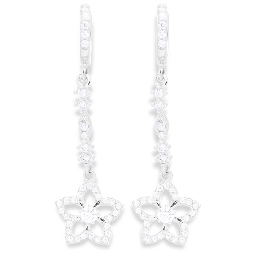 Bông Tai Bạc Nữ Đính Đá Mạ Vàng Trắng AvaJi AVJ.E000127.00 Màu Bạc