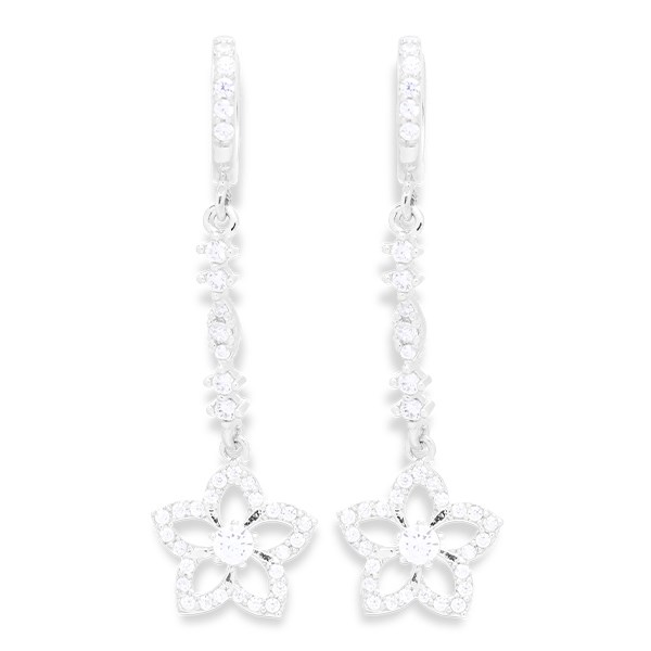 Bông Tai Bạc Nữ Đính Đá Mạ Vàng Trắng AvaJi AVJ.E000127.00