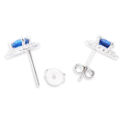 Bông Tai Bạc Nữ Đính Đá Mạ Vàng Trắng AvaJi AVJ.E000130.00 Màu Bạc