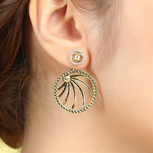 Bông Tai Bạc Nữ Đính Đá Mạ Vàng 18K AvaJi AVJ.E000131.00 Màu Vàng