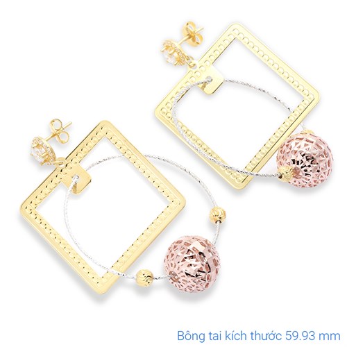 Bông Tai Bạc Nữ Đính Đá Mạ Vàng 18K AvaJi AVJ.E000134.00 Màu Vàng