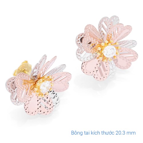 Bông Tai Bạc Nữ Đính Đá Mạ Vàng 18K AvaJi AVJ.E000137.00 Màu Vàng