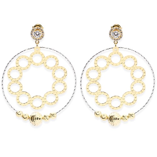 Bông Tai Bạc Nữ Đính Đá Mạ Vàng 18K AvaJi AVJ.E000141.00 Màu Vàng