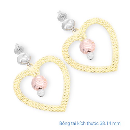 Bông Tai Bạc Nữ Đính Đá Mạ Vàng 18K AvaJi AVJ.E000142.00 Màu Vàng