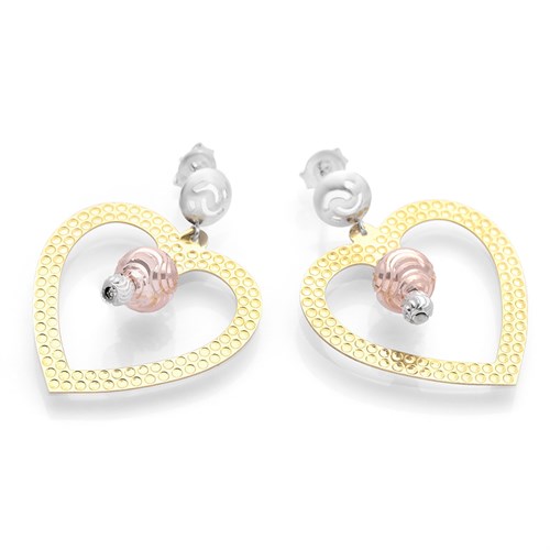 Bông Tai Bạc Nữ Đính Đá Mạ Vàng 18K AvaJi AVJ.E000142.00 Màu Vàng