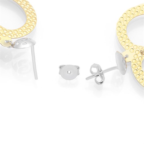 Bông Tai Bạc Nữ Đính Đá Mạ Vàng 18K AvaJi AVJ.E000142.00 Màu Vàng